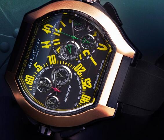 Replica DeLaCour Bichrono S3 Steel Gold Yellow Watch Replica DeLaCour Bichrono S3 Steel Gold Yellow Watch
